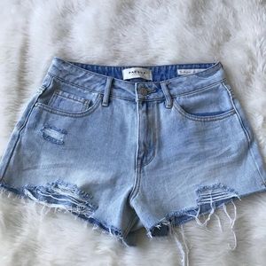 Pacsun - Distressed denim high rise shorts